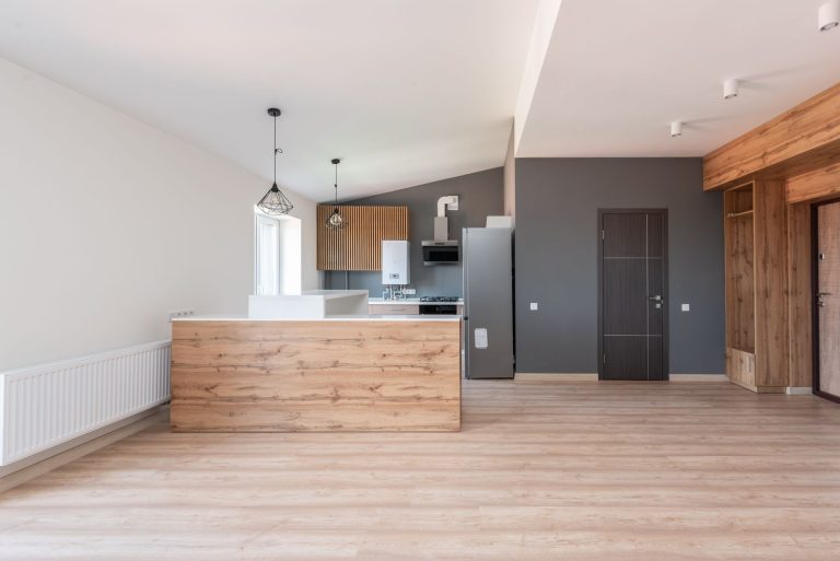 Luxury vinyl plank flooring in an open-plan Ohio kitchen